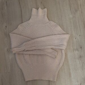 Uniqlo Women's Soft Pink Turtleneck Sweater